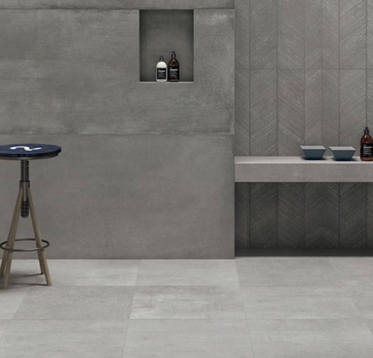 Industriële badkamer met betonlook